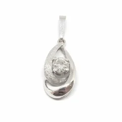 Pendentif diamant or blanc