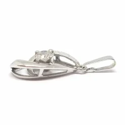 Pendentif diamant or blanc