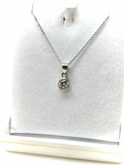 PENDENTIF DIAMANT OR BLANC