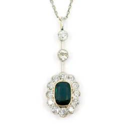Pendentif, Diamant, Saphir