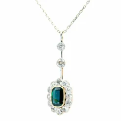 Pendentif, Diamant, Saphir
