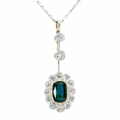 Pendentif, Diamant, Saphir