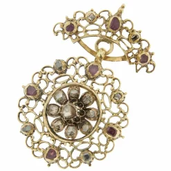 Pendentif diamants et rubis