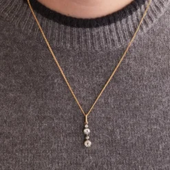 Pendentif Diamants Or Argent