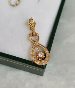 Pendentif Diamants or rose