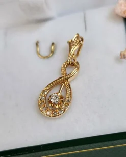 Pendentif Diamants or rose