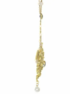 Pendentif, diamants, saphirs, perles