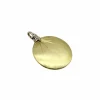 Pendentif disque diamant en or jaune et blanc
