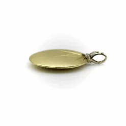 Pendentif disque diamant en or jaune et blanc