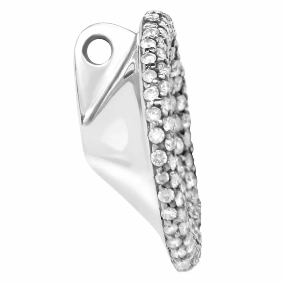 Pendentif Disque or gris diamants