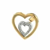 Pendentif Double coeur 2 ors