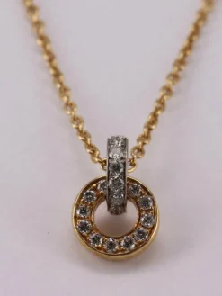 Pendentif double noeud diamant 2 ors