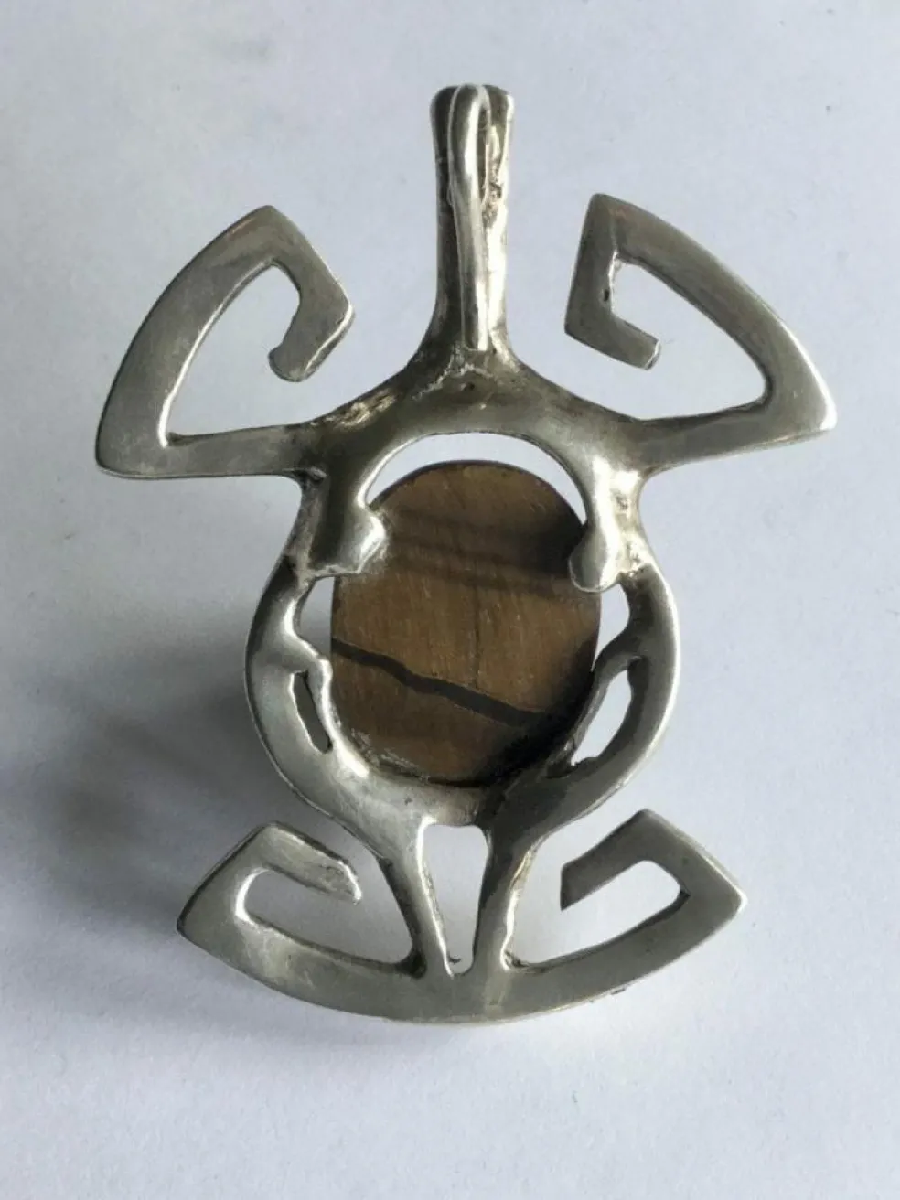 Pendentif en Argent & Pierre Œil de Tigre