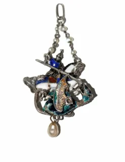 Pendentif en argent émaillé