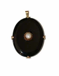 Pendentif En Onyx Et Perles XIXe