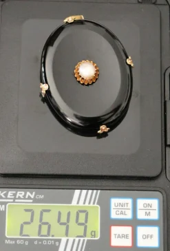 Pendentif En Onyx Et Perles XIXe