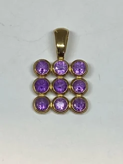 Pendentif en or, améthyste