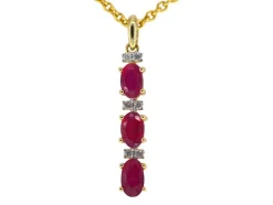 Pendentif en or avec diamants et rubis