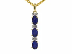 Pendentif en or avec diamants et saphir