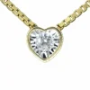 Pendentif en or avec un diamant taille brillant en forme de coeur