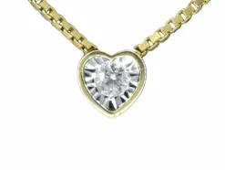 Pendentif en or avec un diamant taille brillant en forme de coeur