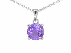 Pendentif en or blanc avec améthyste