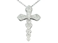 Pendentif en or blanc avec diamants