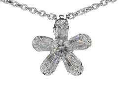 Pendentif en or blanc avec diamants naturels véritables