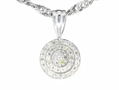 Pendentif en or blanc avec diamants