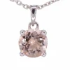 Pendentif en or blanc avec morganite