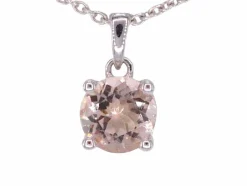 Pendentif en or blanc avec morganite