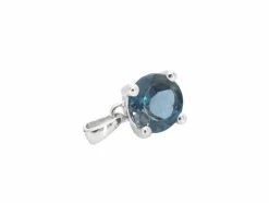 Pendentif en or blanc avec topaze