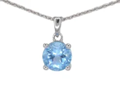 Pendentif en or blanc avec topaze