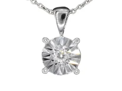 Pendentif en or blanc avec un diamant taille brillant