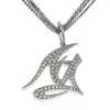 Pendentif en or blanc, diamants naturels