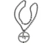 Pendentif en or blanc, diamants naturels et chaîne en or blanc, « Anker », 85 cm