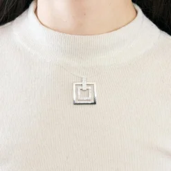 Pendentif en or blanc et diamants