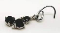 Pendentif en Or blanc Onyx, Diamants