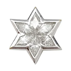 Pendentif en or blanc, étoile diamants.