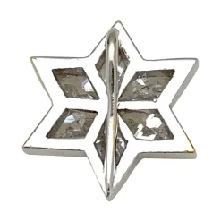 Pendentif en or blanc, étoile diamants.