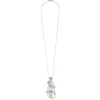 Pendentif en or gris, perle, diamants