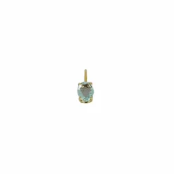 Pendentif en or jaune 18 carats avec aigue-marine ovale facettée