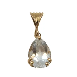 Pendentif en Or jaune, Aigue marine