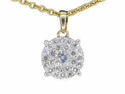 Pendentif en or jaune avec diamant taille brillant