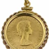Pendentif en or jaune avec pièce souveraine 1958 Elizabeth II