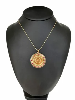 Pendentif en or jaune avec pièce de 20 francs français 1898 et rubis
