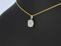 Pendentif en or jaune avec diamant taille brillant