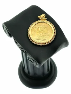 Pendentif en or jaune avec pièce souveraine 1958 Elizabeth II