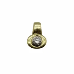 Pendentif en or jaune et diamant de 1 carat des années 1980