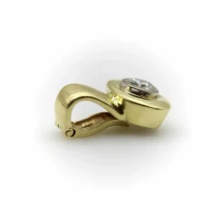 Pendentif en or jaune et diamant de 1 carat des années 1980